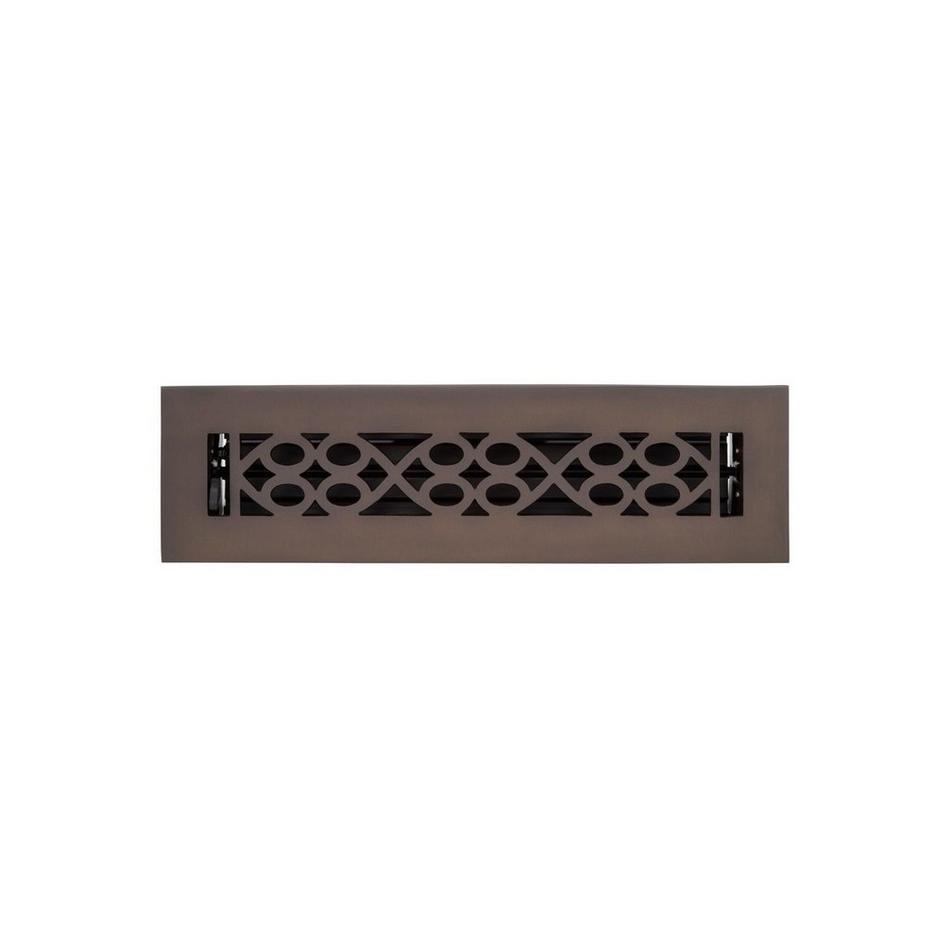 Yuri Brass Floor Register - Oil Rubbed Bronze 2-1/4" x 12" (4" x 13-1/2" Overall), , large image number 0