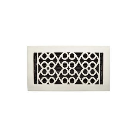 Yuri Brass Floor Register - Brushed Nickel 6" x 12" (7-1/2" x 13-3/4" Overall)