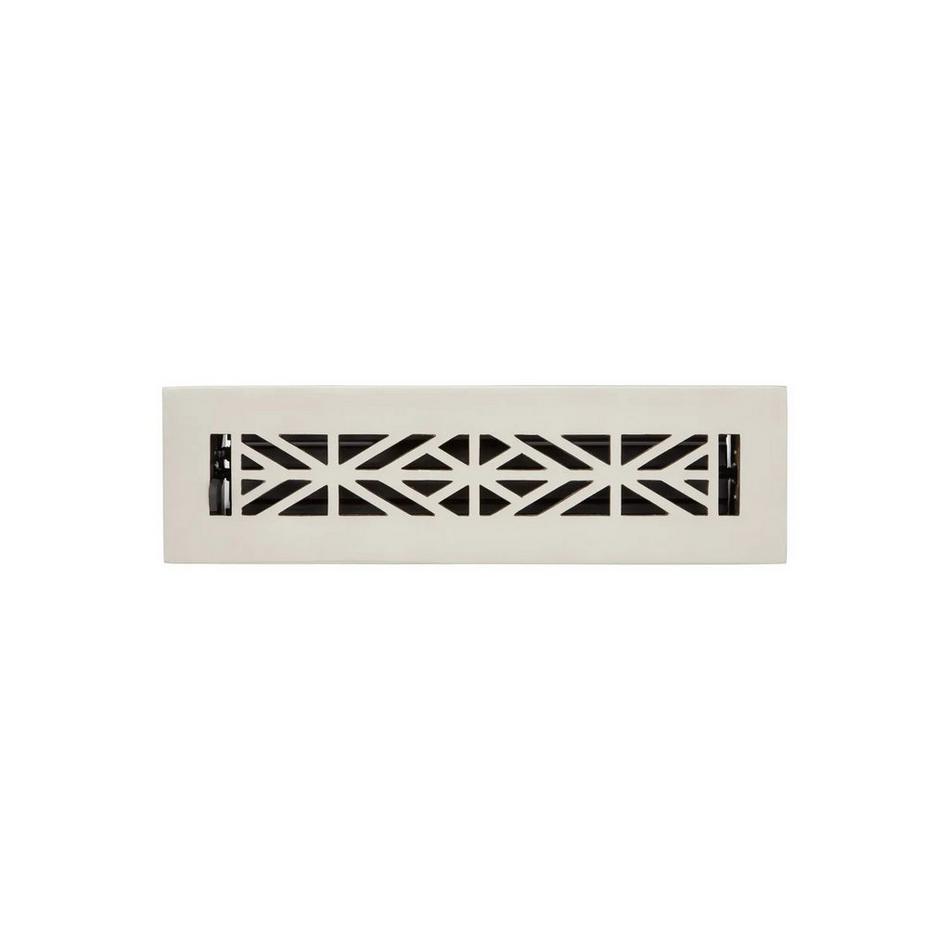 Farina Brass Floor Register - Brushed Nickel 2-1/4" x 14" (4" x 15-1/2" Overall), , large image number 0