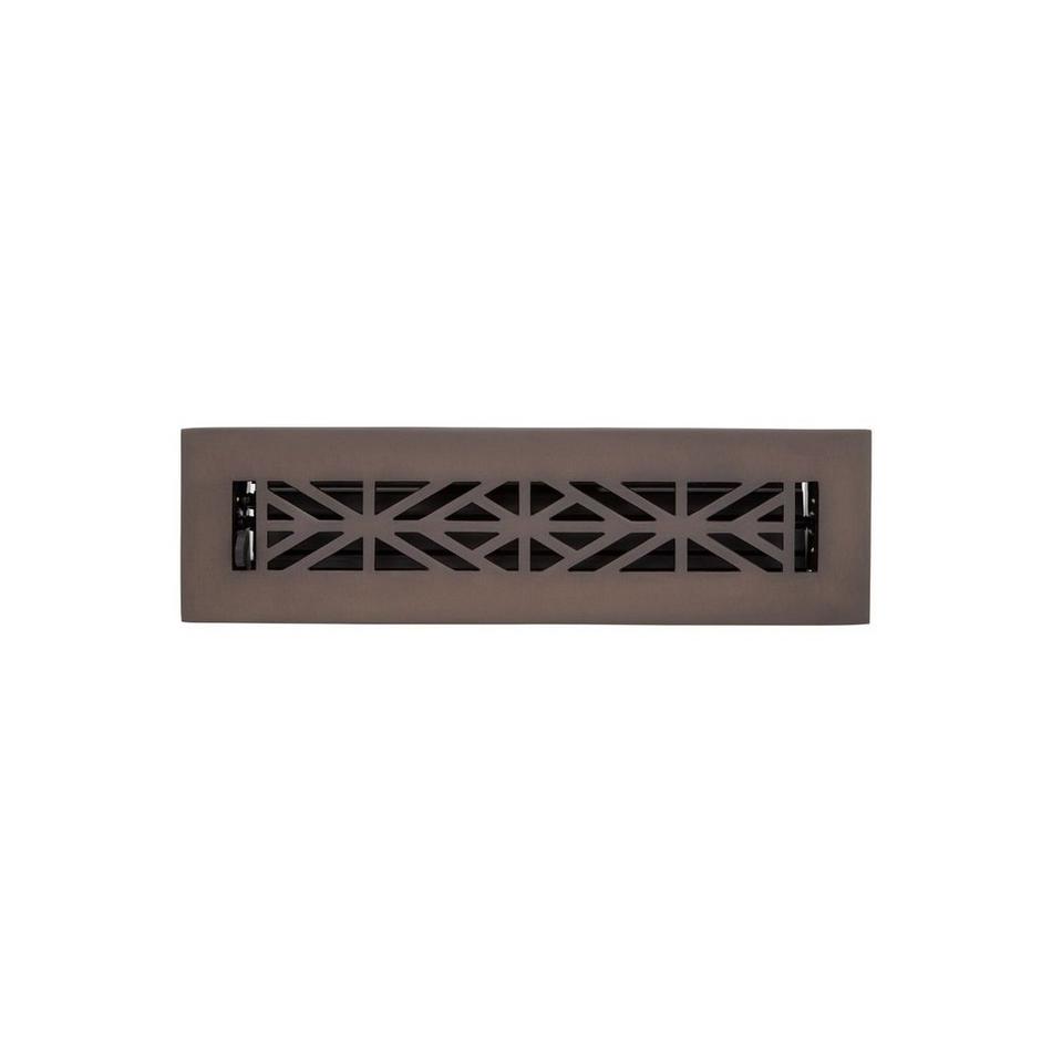 Farina Brass Floor Register - Oil Rubbed Bronze 2-1/4" x 10" (4" x 11-1/2" Overall), , large image number 0