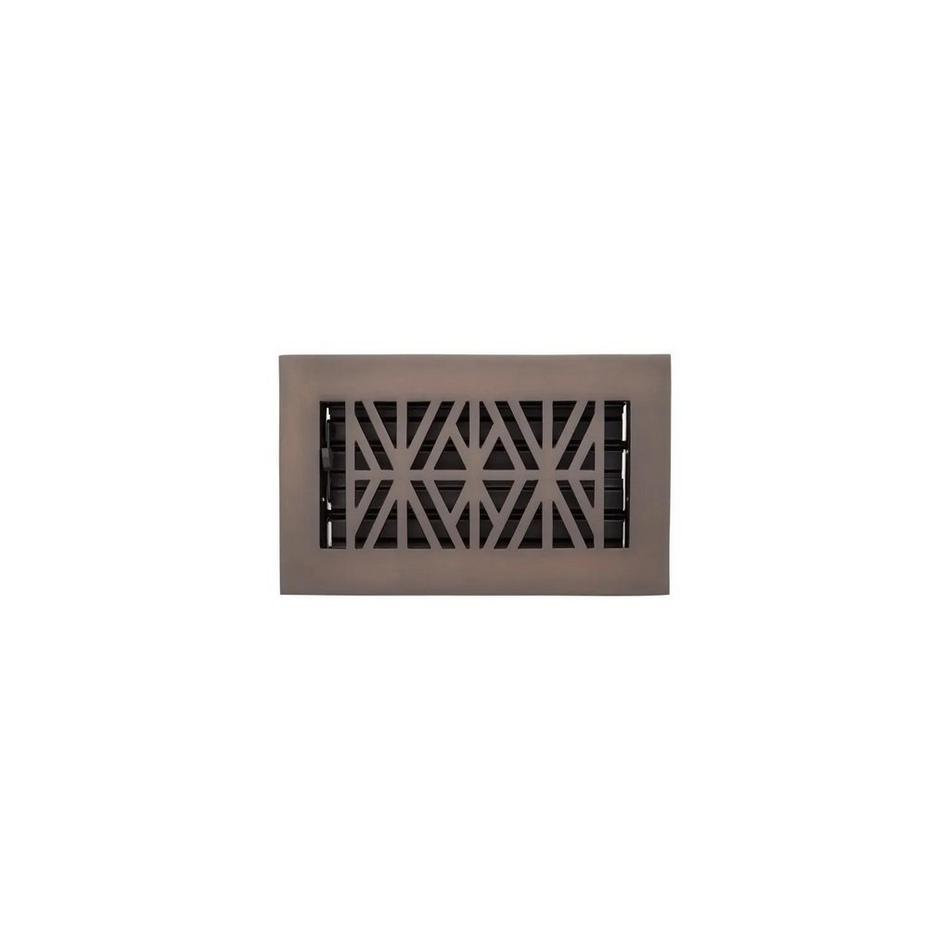 Farina Brass Floor Register - Oil Rubbed Bronze 4" x 8" (5-7/8" x 9-1/2" Overall), , large image number 0