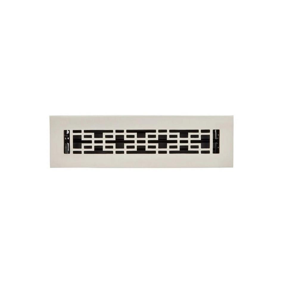 Kilby Brass Floor Register - Brushed Nickel 2-1/4" x 14" (4" x 15-1/2" Overall), , large image number 0