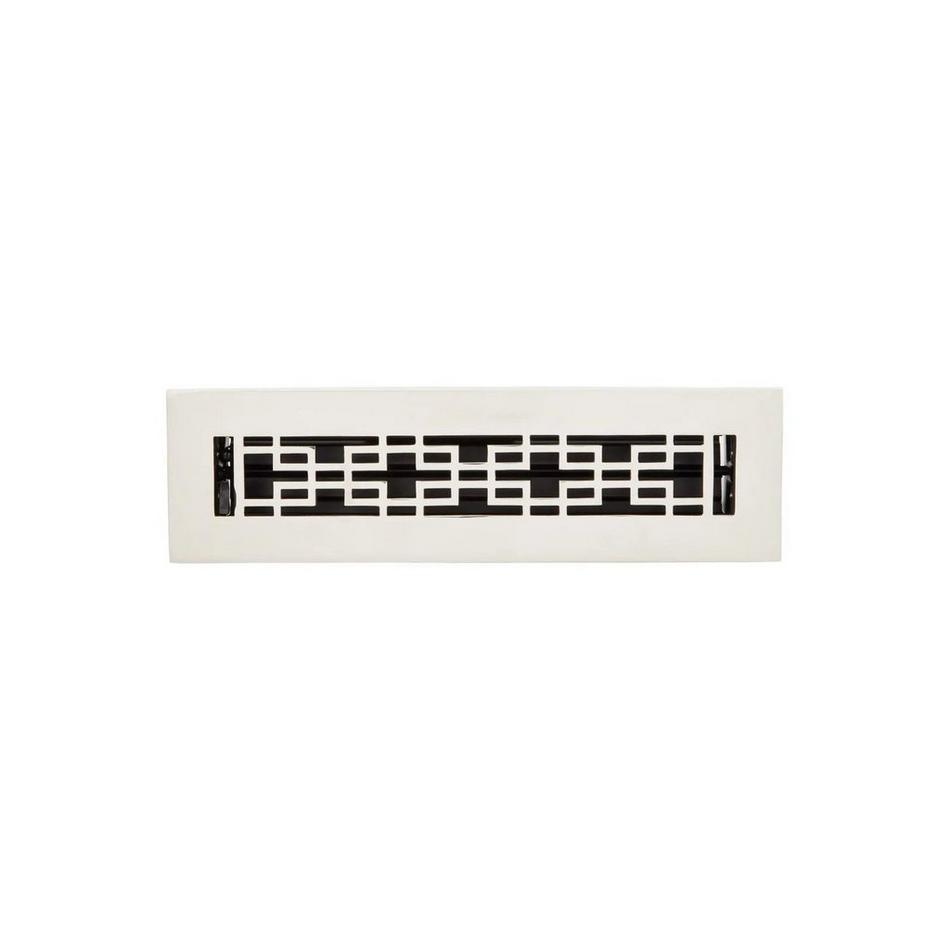 Kilby Brass Floor Register - Polished Nickel 2-1/4" x 10" (4" x 11-1/2" Overall), , large image number 0