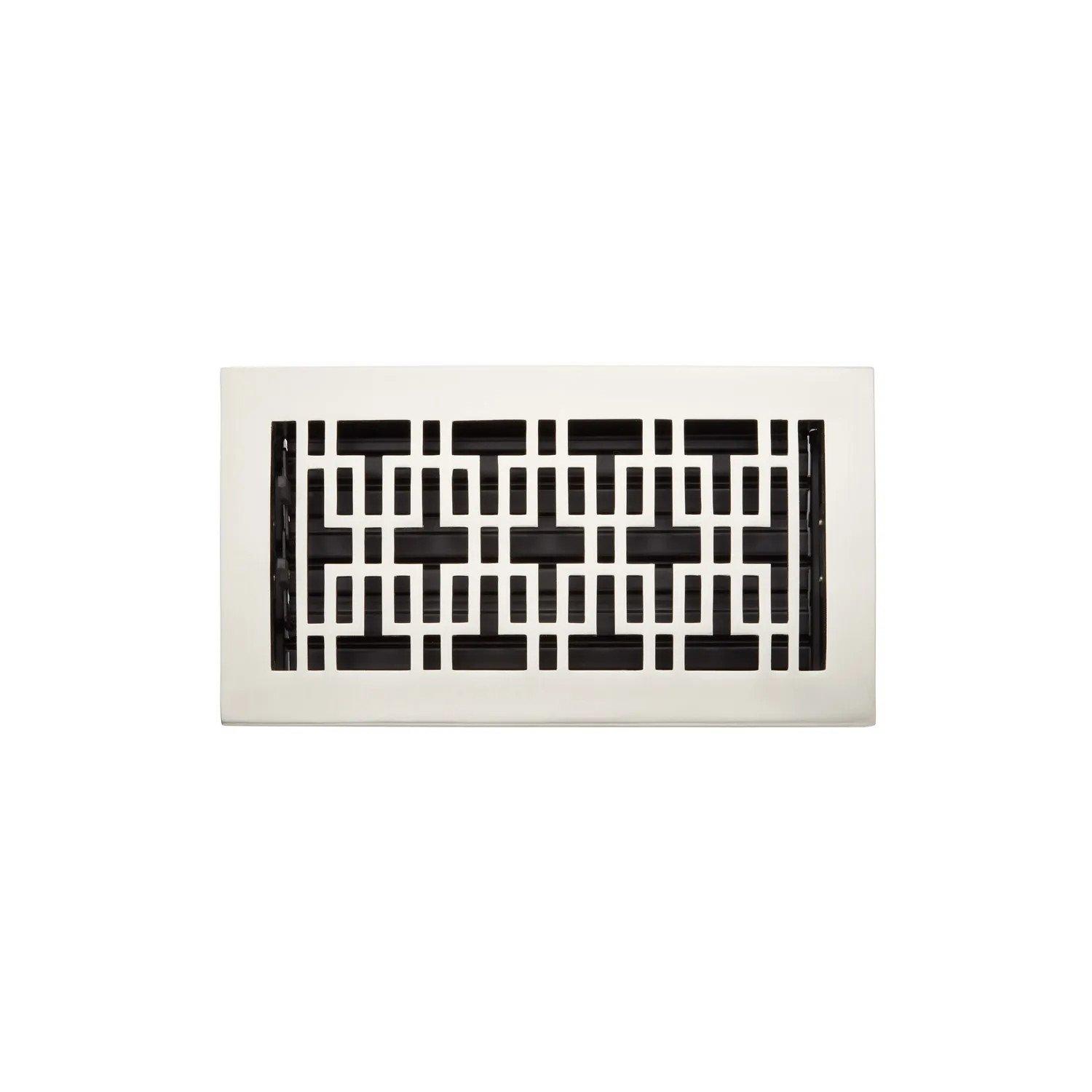 Signature Hardware Modern Floor Register – Brushed Nickel, 6" X 12"