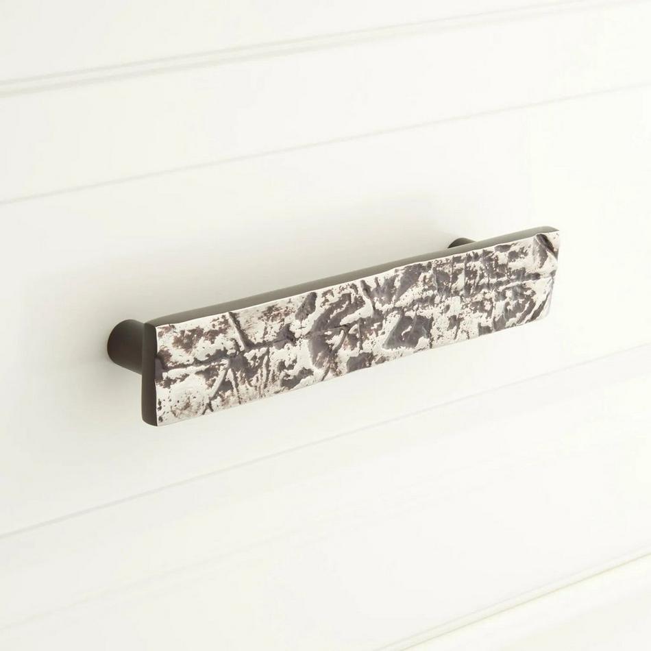 5" Leaf Pattern Solid Brass Cabinet Pull - Antique Nickel, , large image number 0