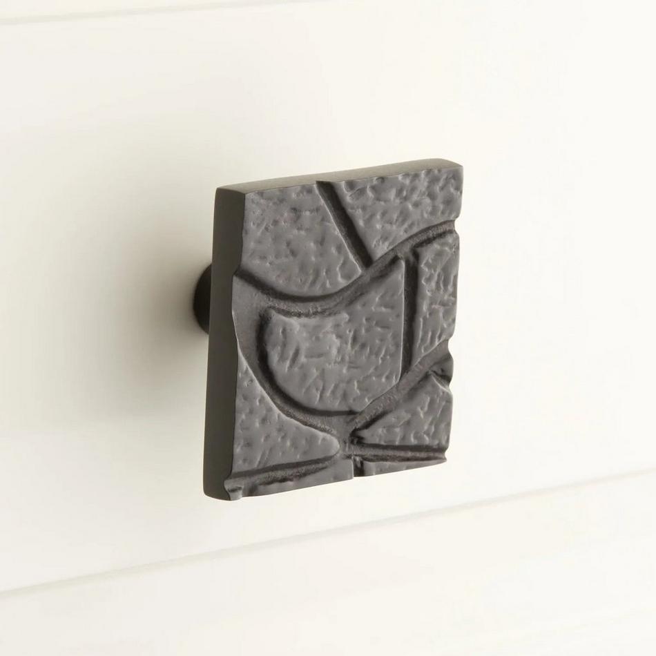Hosmer Solid Brass Square Cabinet Knob -Black, , large image number 0