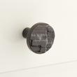 1-3/8" Brick Pattern Solid Brass Round Cabinet Knob - Black, , large image number 0