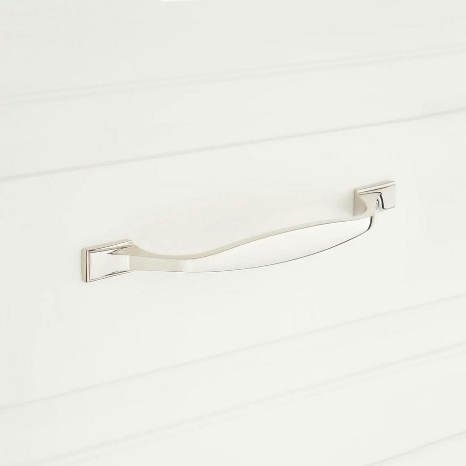 6-3/8" Kemling Solid Brass Cabinet Pull - Polished Nickel, , large image number 0