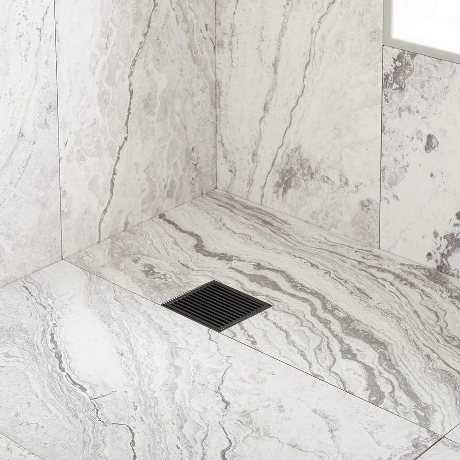 4" Carmen Square Shower Drain - Polished Brass, , large image number 3