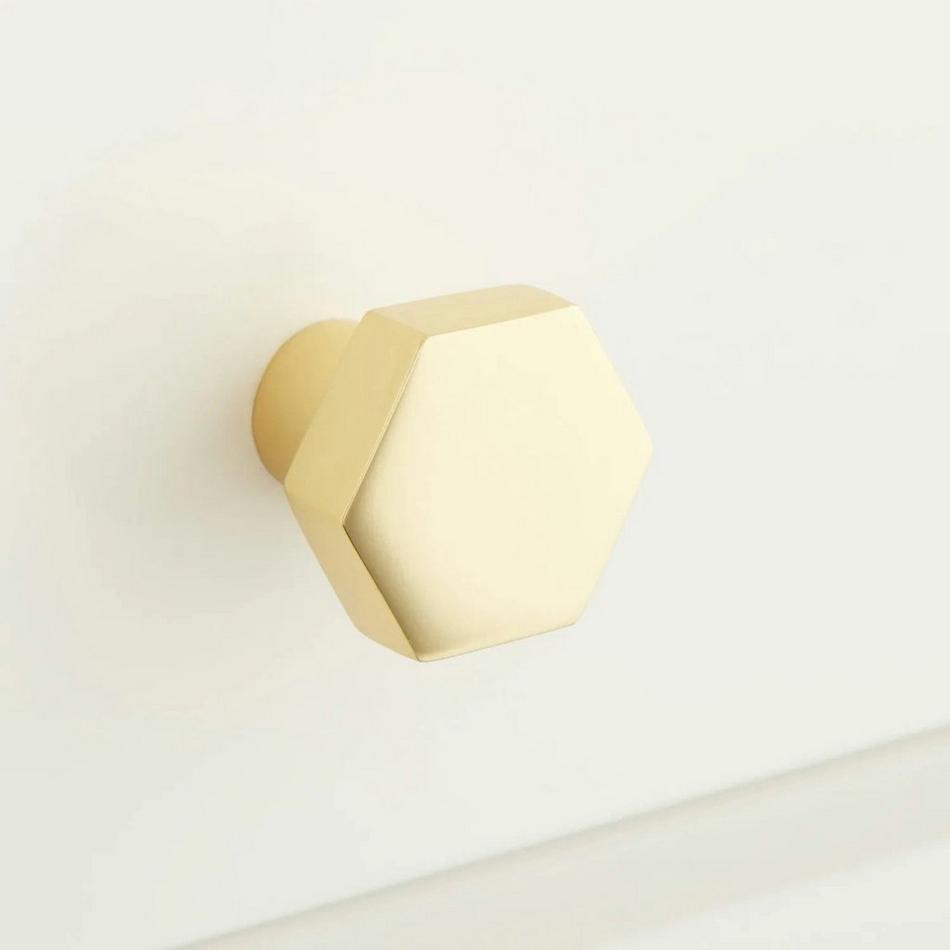 1-1/2" Khoit Solid Brass Cabinet Knob - Polished Brass, , large image number 0