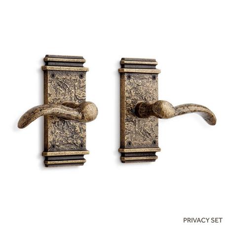 Griggs Solid Brass Interior Door Set - Lever Handle -  Privacy - Left Hand