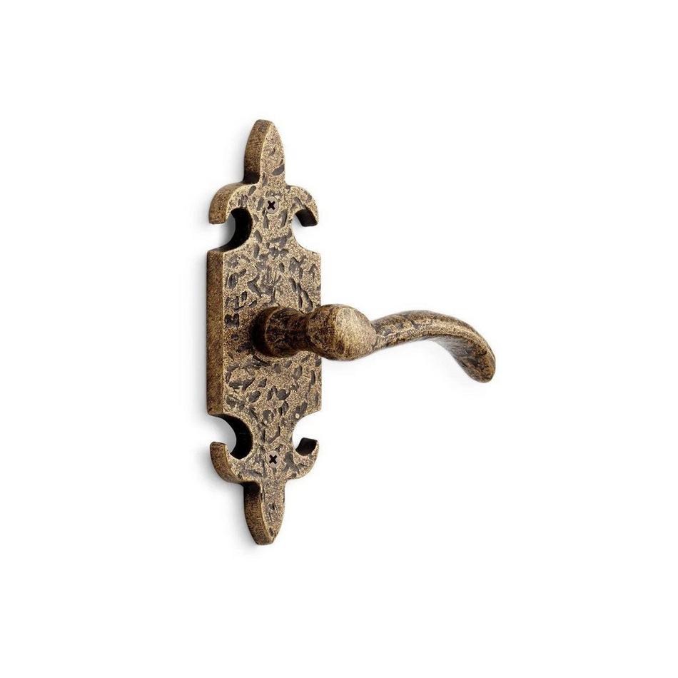 Cousteau Brass Dummy Interior Door Set - Lever Handle - Right Hand - Antique Brass, , large image number 0