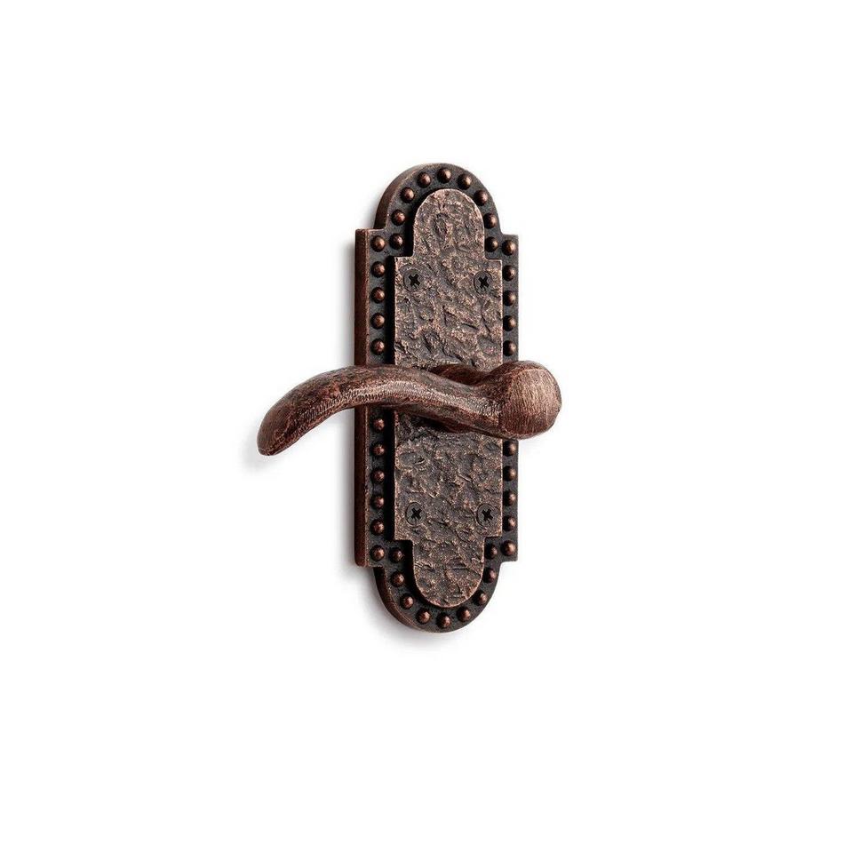 Marconi Brass Dummy Interior Door Set - Lever Handle - Left Hand - Antique Copper, , large image number 0