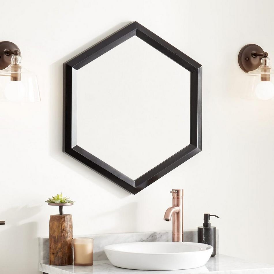 32" Radke Mahogany Vanity Mirror- Black, , large image number 4