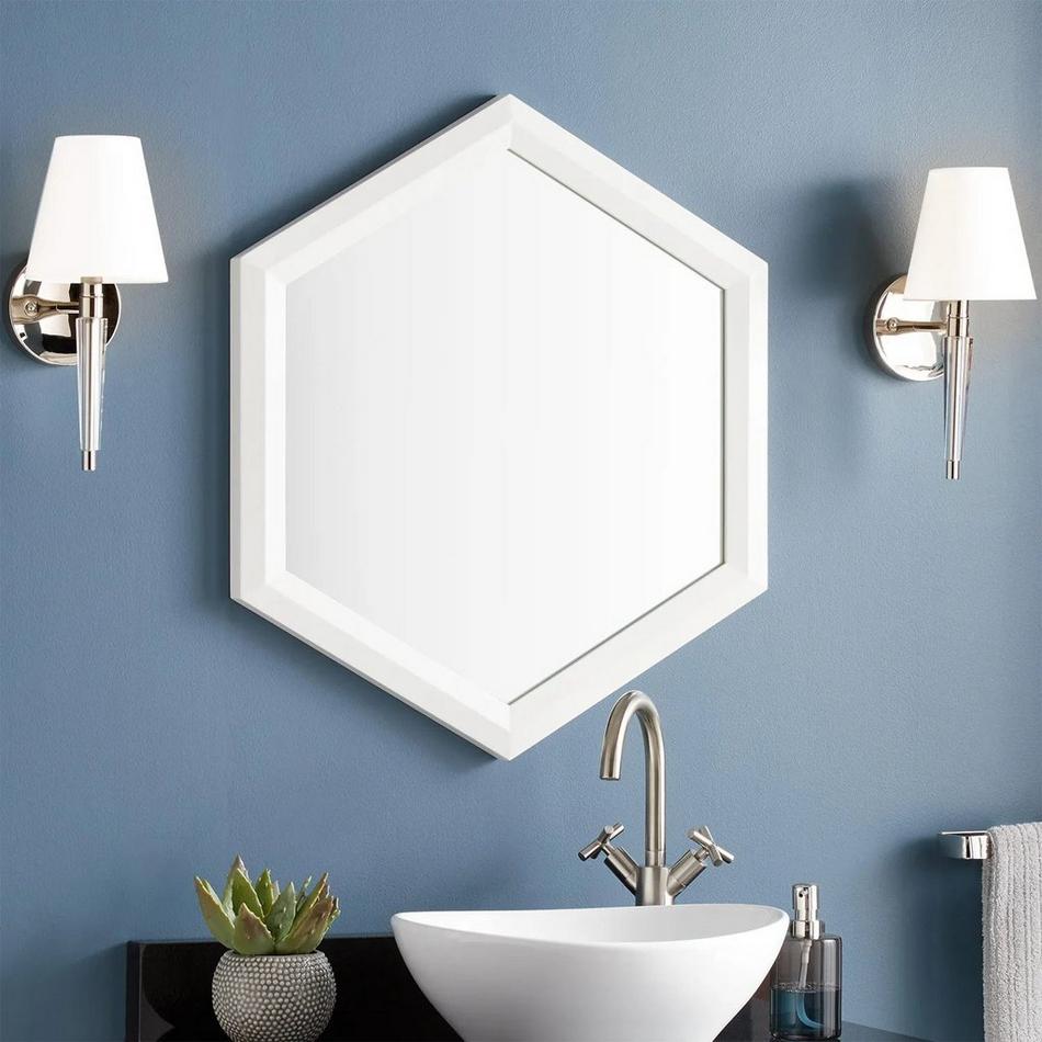 27" Radke Mahogany Vanity Mirror - White, , large image number 0
