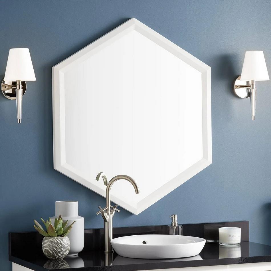 27" Radke Mahogany Vanity Mirror - White, , large image number 1