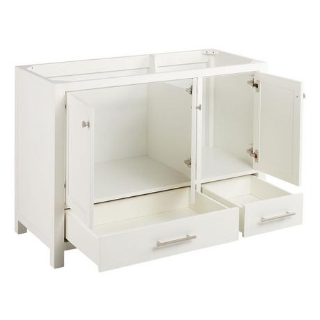 48" Radke Mahogany Vanity for Rectangular Undermount Sink- Left Offset - Soft White