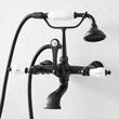 Wall-Mount Telephone Faucet and Hand Shower - Porcelain Lever Handle - Matte Black, , large image number 0