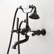 Wall-Mount Telephone Faucet and Hand Shower - Porcelain Lever Handle - Matte Black, , large image number 1
