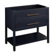 36" Robertson Console Vanity - Midnight Navy Blue - with Rect Undermount Sink-Carrara 0 Faucet Holes, , large image number 1