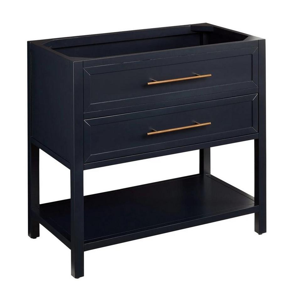36" Robertson Console Vanity - Midnight Navy Blue - with Rect Undermount Sink-Carrara 0 Faucet Holes, , large image number 1