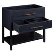 36" Robertson Console Vanity - Midnight Navy Blue - with Rect Undermount Sink-Carrara 0 Faucet Holes, , large image number 2