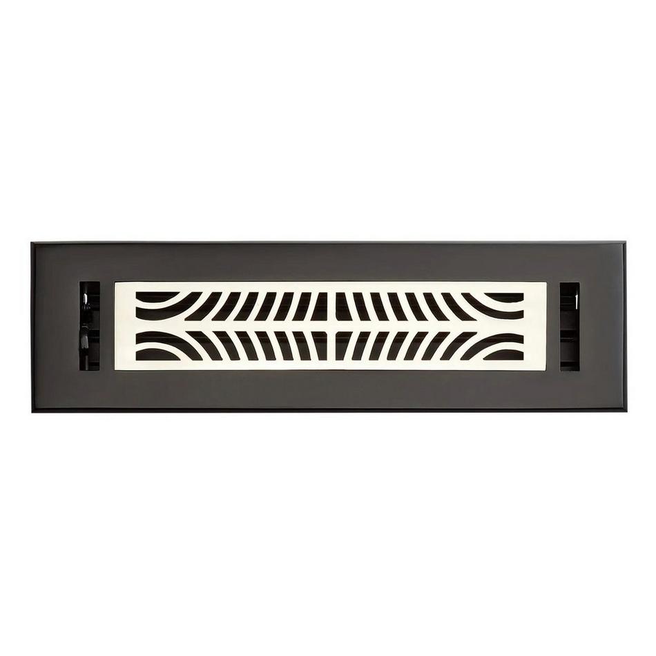 Deeken Brass Floor Register - Black/Polished Nickel 2-1/4" x 14" (3-1/2" X 15-1/4" Overall), , large image number 0