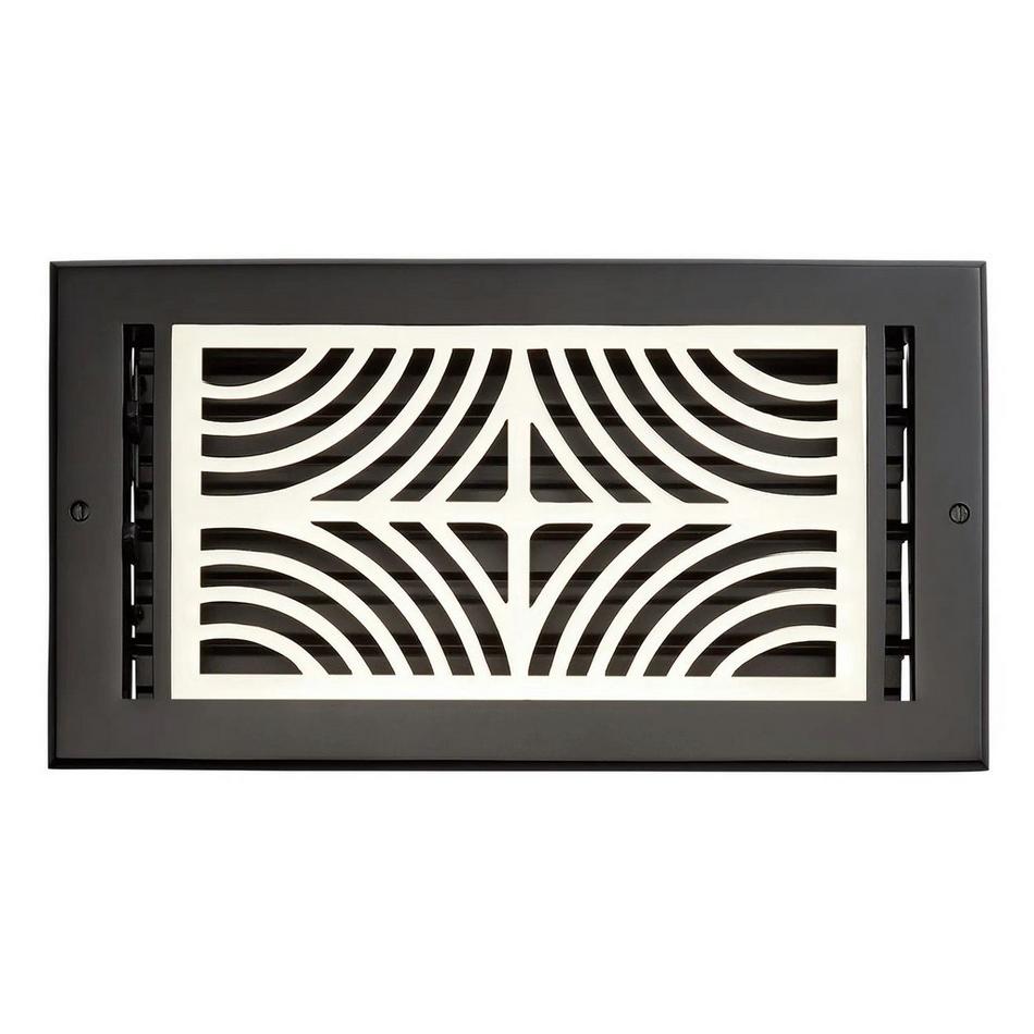 Deeken Brass Wall Register - Black/Polished Nickel 6" x 14"(7-1/4" x 15"Overall), , large image number 0