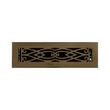 Victorian Brass Floor Register - Antique Brass 2-1/4" x 12" (3-1/2" x 14" Overall), , large image number 1