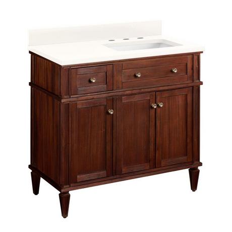 36" Elmdale Vanity for Right Offset Rectangular Undermount Sink - Antique Brown