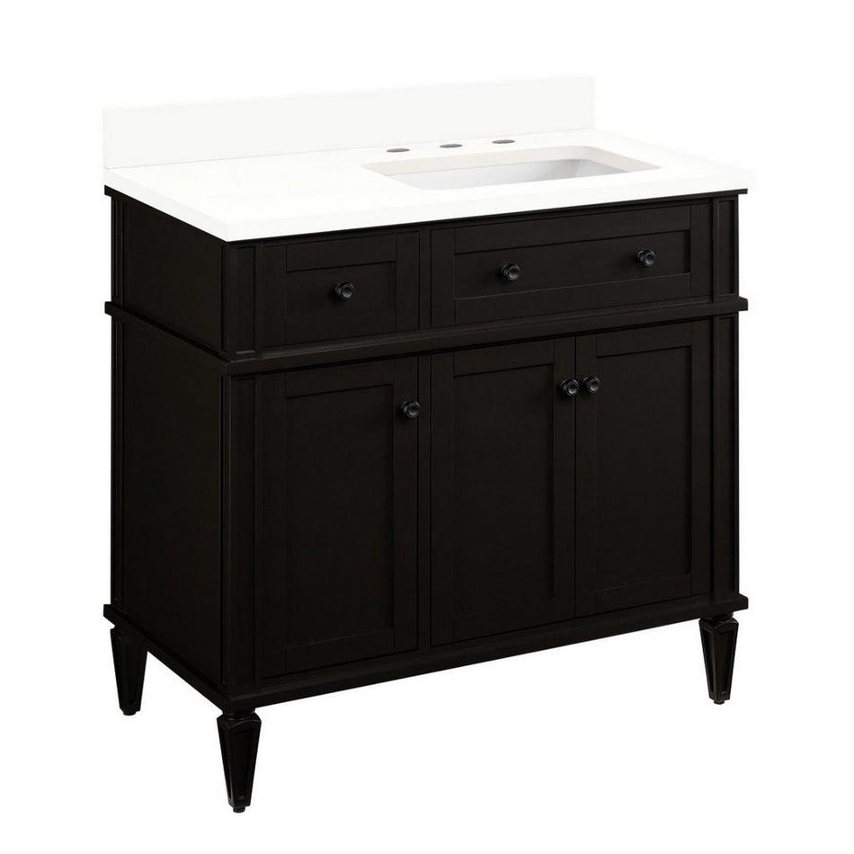 36" Elmdale Vanity for Right Offset Rect Undmnt Sink - Charcoal Black, , large image number 1