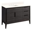 48" Aliso Teak Vanity Left Offset Rect Undermount Sink - Charred Timber Black, , large image number 1