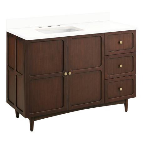 48" Delavan Vanity with Left Offset Rectangle Undermount Sink - Cold Brew