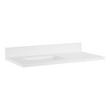 37" X 22" 3CM Quartz Vanity Top with Left Offset Rectangular Sink - Arctic White - 8" Faucet Holes, , large image number 0