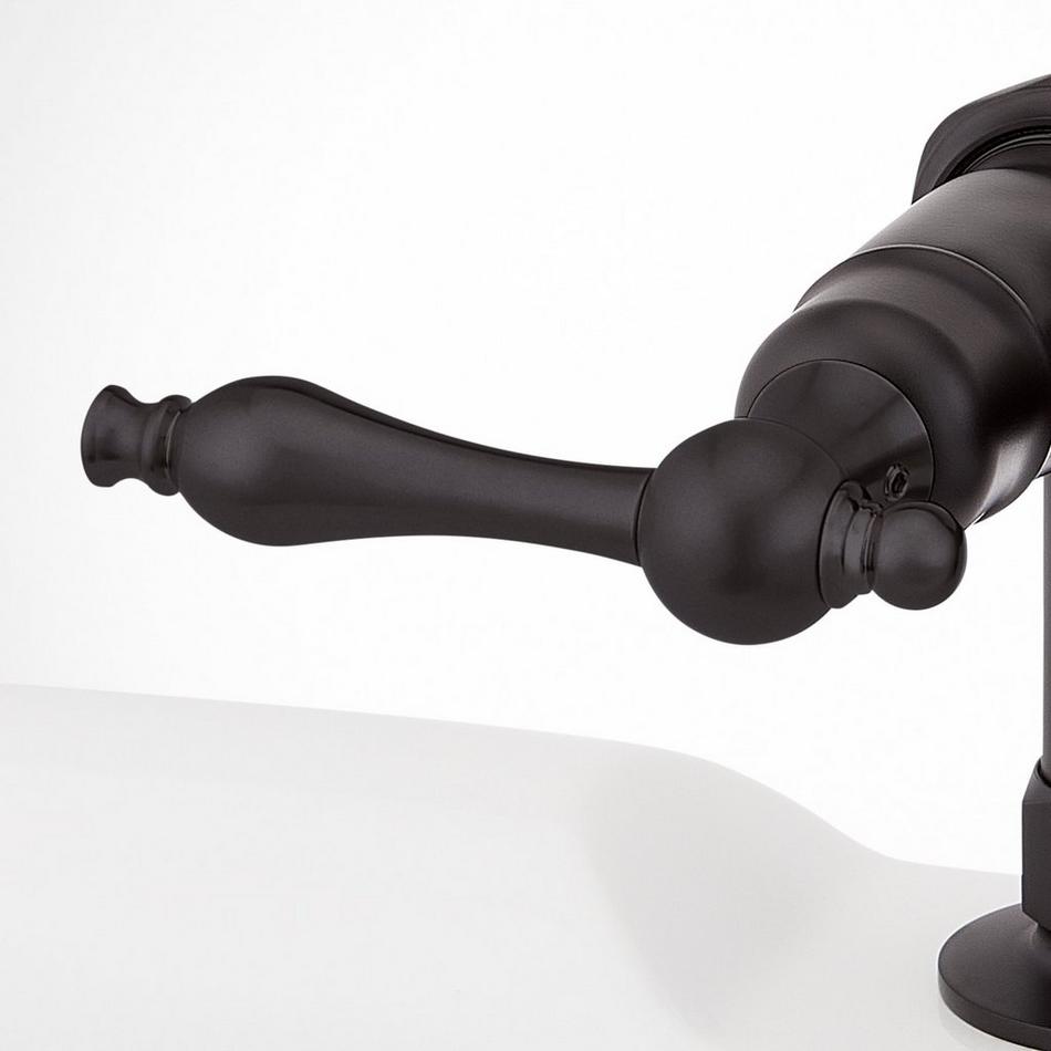 Deck-Mount Telephone Faucet - Lever Handles - 4" Deck Couplers - Matte Black, , large image number 3