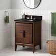 24" Aliso Teak Vanity with Rectangular Undermount Sink - Java - Carbon Black Quartz Widespread, , large image number 0