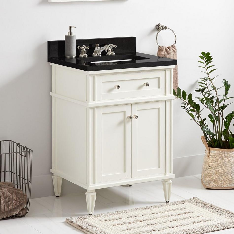 24" Elmdale Vanity for Rect Undermnt Sink - White - Carbon Black Quartz 8" - Sink, , large image number 0