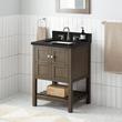 24" Olsen Console Vanity for Rect Undmnt Sink - Ash Brown - Carbon Black Quartz 8", , large image number 0