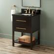 24" Robertson Console Vanity - Black - Rect Undermount - Carbon Black Quartz - 8", , large image number 0