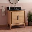 30" Aliso Teak Vanity for Rectangular Undermount - Natural Teak - Carbon Black 8" - White Sink, , large image number 0