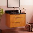30" Dita Wall-Mount Vanity with Rectangular Undermount Sink - Honey Oak - Carbon Black Widespread, , large image number 0