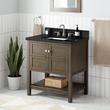 30" Olsen Console Vanity - Ash Brown - Brushed Nickel Hdwe. - Carbon Black Quartz - 8" - RUMB, , large image number 0