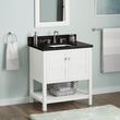 30" Olsen Console Vanity - Soft White - BN Hardware - Carbon Black Quartz - 8" - RUMB, , large image number 0