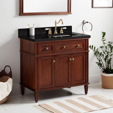 36" Elmdale Vanity for Right Offset Rectangular Undermount Sink - Antique Brown