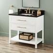 36" Robertson Vanity Cabinet - Bright White - Carbon Black Quartz 8" Holes - RUM Sink, , large image number 0
