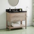 36" Robertson Vanity with Rectangular Undermount Sink - Brushed White - Carbon Black - Widespread, , large image number 0