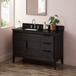 48" Aliso Teak Vanity Left Offset Rect Undermount Sink - Charred Timber Black - Carbon Black - 8", , large image number 0