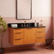 48" Dita Wall-Mount Vanity with Rectangular Undermount Sink - Honey Oak - Carbon Black Widespread, , large image number 0
