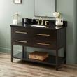 48" Robertson Vanity - Black - Carbon Black Quartz Widespread, White RUM Sink, , large image number 0