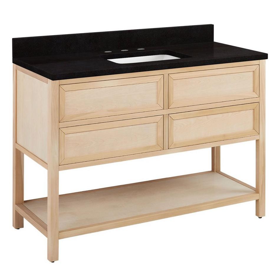 48" Robertson Vanity with Rectangular Undermount Sink - Unfinished - Carbon Black Quartz Widespread, , large image number 0